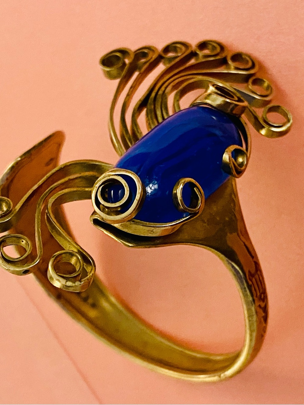 Sale: Unique Hand-crafted Silver and Blue Statement Jewelry -adjustable